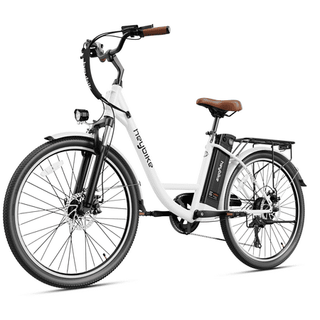 Heybike Cityscape Electric Bike 350W Electric City Cruiser Bicycle Up to 40 Miles with 36V 10Ah Removable Battery, 26" Electric Commuter Bike for Adults, 7-Speed and Dual Shock Absorber Ebike