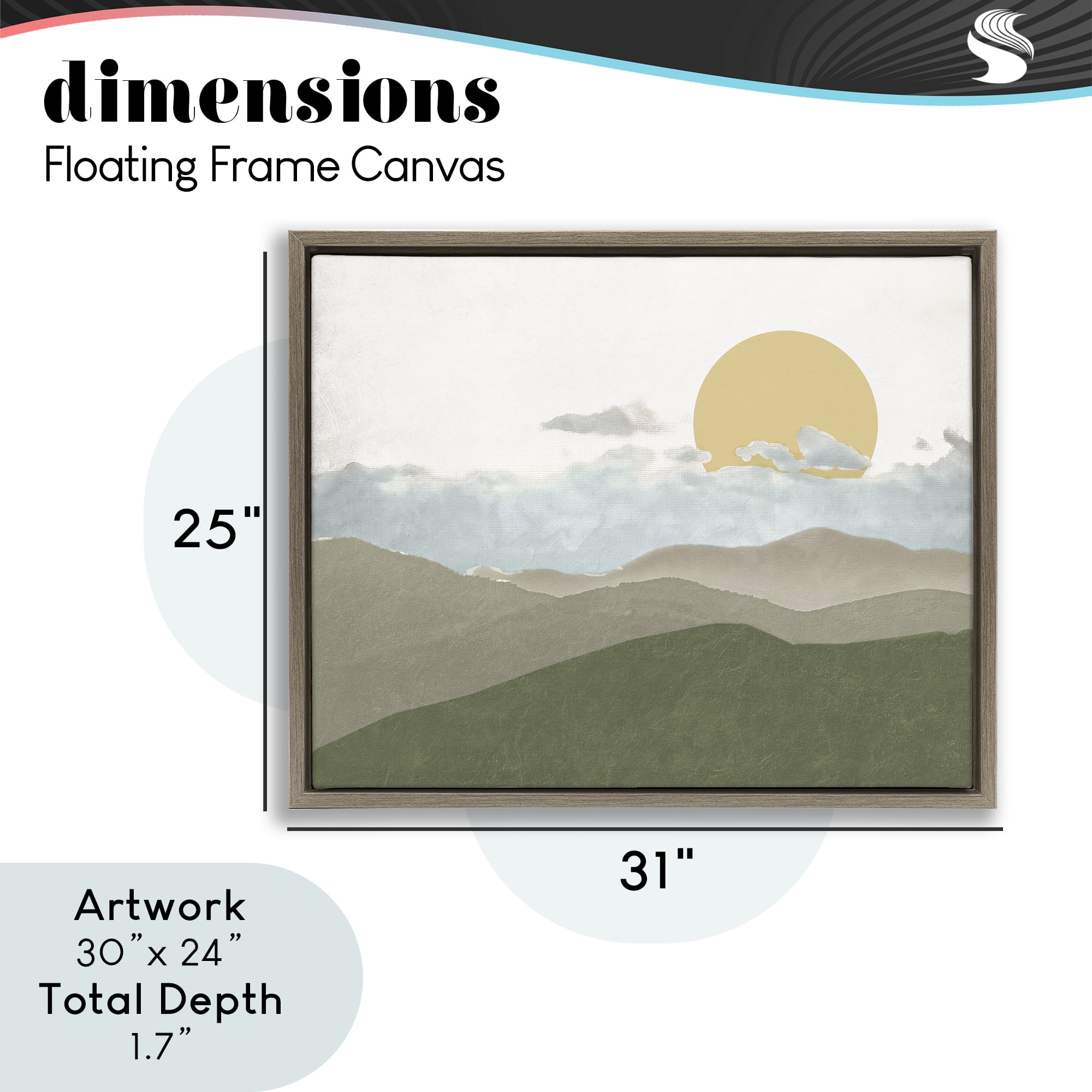 Stupell Industries Earthen Dreams Sunrise Brown Framed Floater Canvas Wall Art, design by Elizabeth Medley