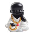 thumbnail image 2 of Adornos de muñeca de monje budista sin escuchar/ver/ Monje Riendo Zulema Escultura de Buda de resina, 2 of 5
