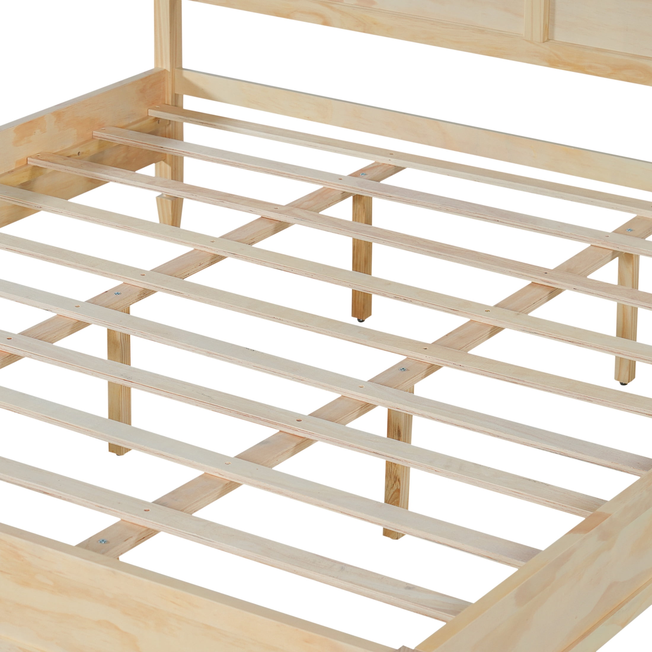 Christopher Knight Home Wooden Platform Bed Frame with Classic Panel Headboard, King Size, Natural