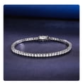 thumbnail image 2 of GEMSME Jewelry Tennis Bracelets for Women Men Cubic Zirconia Bracelet 18K White Gold Plated 3MM Round CZ Dainty  Silver Bracelet Friendship Bracelet 6 Inch, 2 of 10