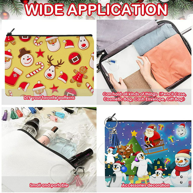 Cosmetic Bags Sublimation Blank Products Heat Transfer Makeup Bag with  Lanyards for DIY Craft Travel Canvas Zipper Pencil Bags - AliExpress