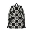 thumbnail image 3 of Naloa White Sunflowers Print Durable Canvas College Rucksack,Laptop Excursion Backpack,Travel Notebook School Backpack,Bookbag For Men Women, 3 of 5