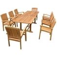 thumbnail image 1 of Teak Bahama Stackable Sahara 9-Pieces Rectangular Dining Set B, 1 of 3