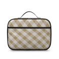 thumbnail image 2 of Brown and White Checkered Pattern Insulated Lunch Bag Teens,Bento School Lunch Bag for Teens for Work,Picnic or Travel 10.6x7.7x4.3 Inches,12 Can Capacity, 2 of 6