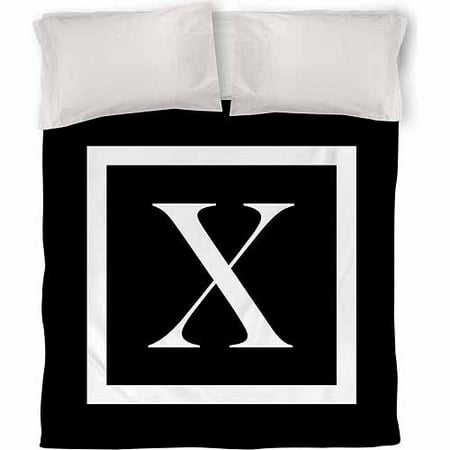 IDG Classic Block Monogram Duvet Cover, Black