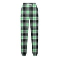 thumbnail image 5 of Ashirexll Pants for Women, Womens Casual Pants, Ladies' Fashion Plaid Color Matching Summer Casual Pants with Pockets Elastic Waist Drawstring Leg Tight Long Pants, 5 of 5