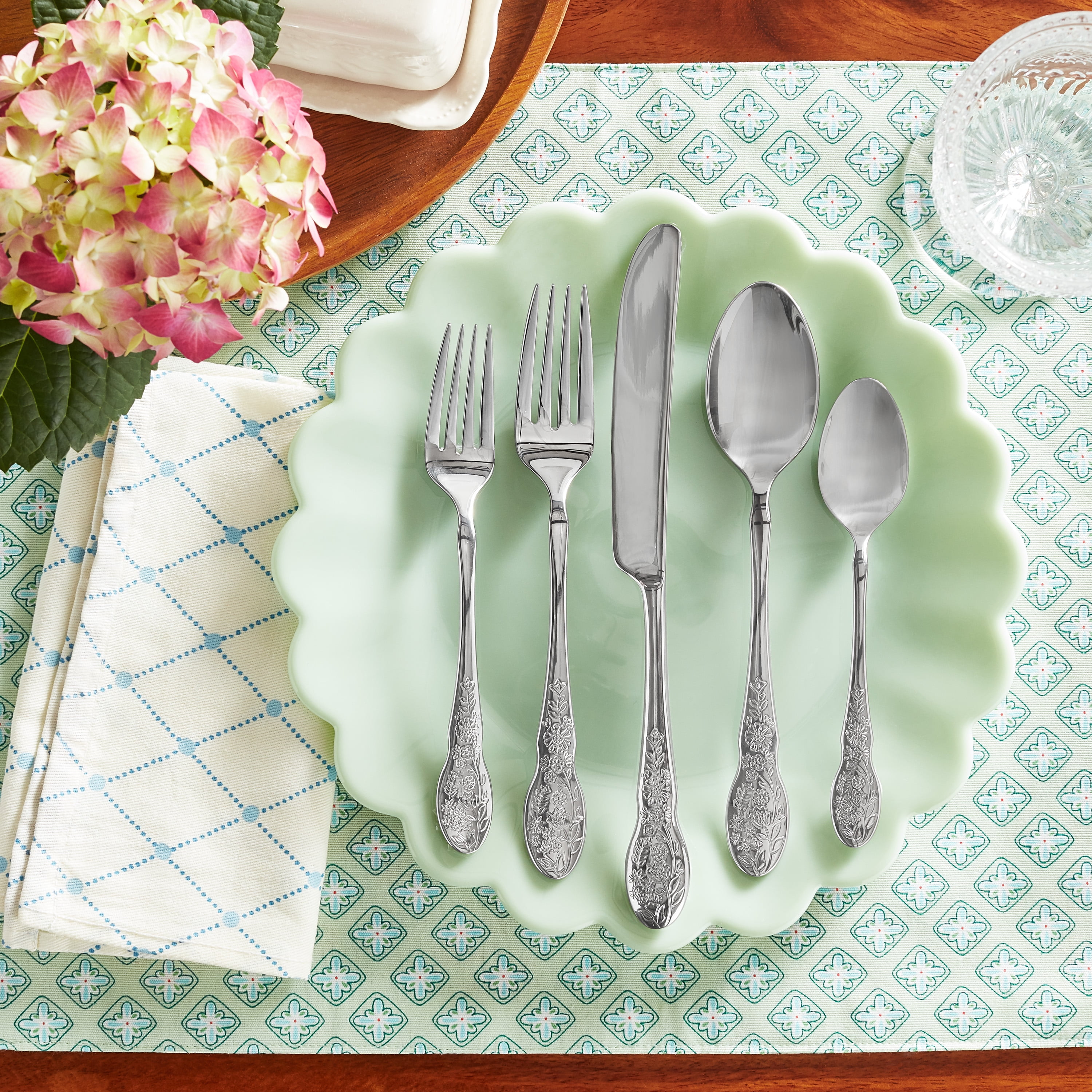 (2 pack) The Pioneer Woman Mazie 20-Piece Flatware Set, Service for 4