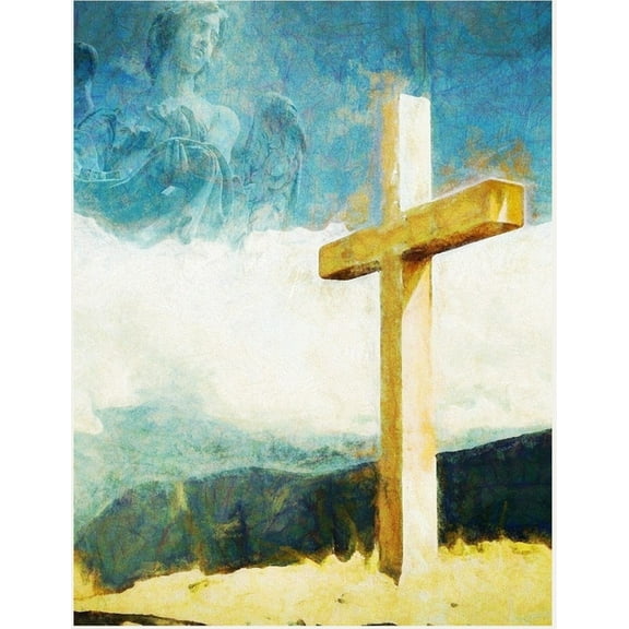 The Cross Christian Inspirational Notebook: 100 Pages 8.5" X 11" Wide Ruled Line Paper, (Paperback)