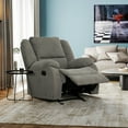 thumbnail image 3 of Primo Amos Rocker Recliner Chair – 36-inch Upholstered Armchair with Padded Arms, Gentle Rocking Motion, Neutral Fabric – Living Room Seating, 3 of 11