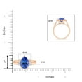 thumbnail image 4 of ANGARA Natural Pear 3.1 ct Tanzanite Ring with Triple Diamond Accents in 14K Rose Gold for Women (Size-12x8mm) | December Birthstone, Anniversary, Jewelry Gift for Women | Natural Tanzanite Ring, 4 of 8