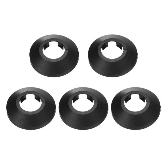 11PCS Pipe Cover Decor 0.8in/20mm Flange Pipe Cover Decor PP Plastic, Black