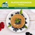 thumbnail image 3 of 125 Platos Redondos 100%  Compostable  22.5 cm / 9 x 9 Pulgadas Color Blanco Berry Green PLR9B, 3 of 5