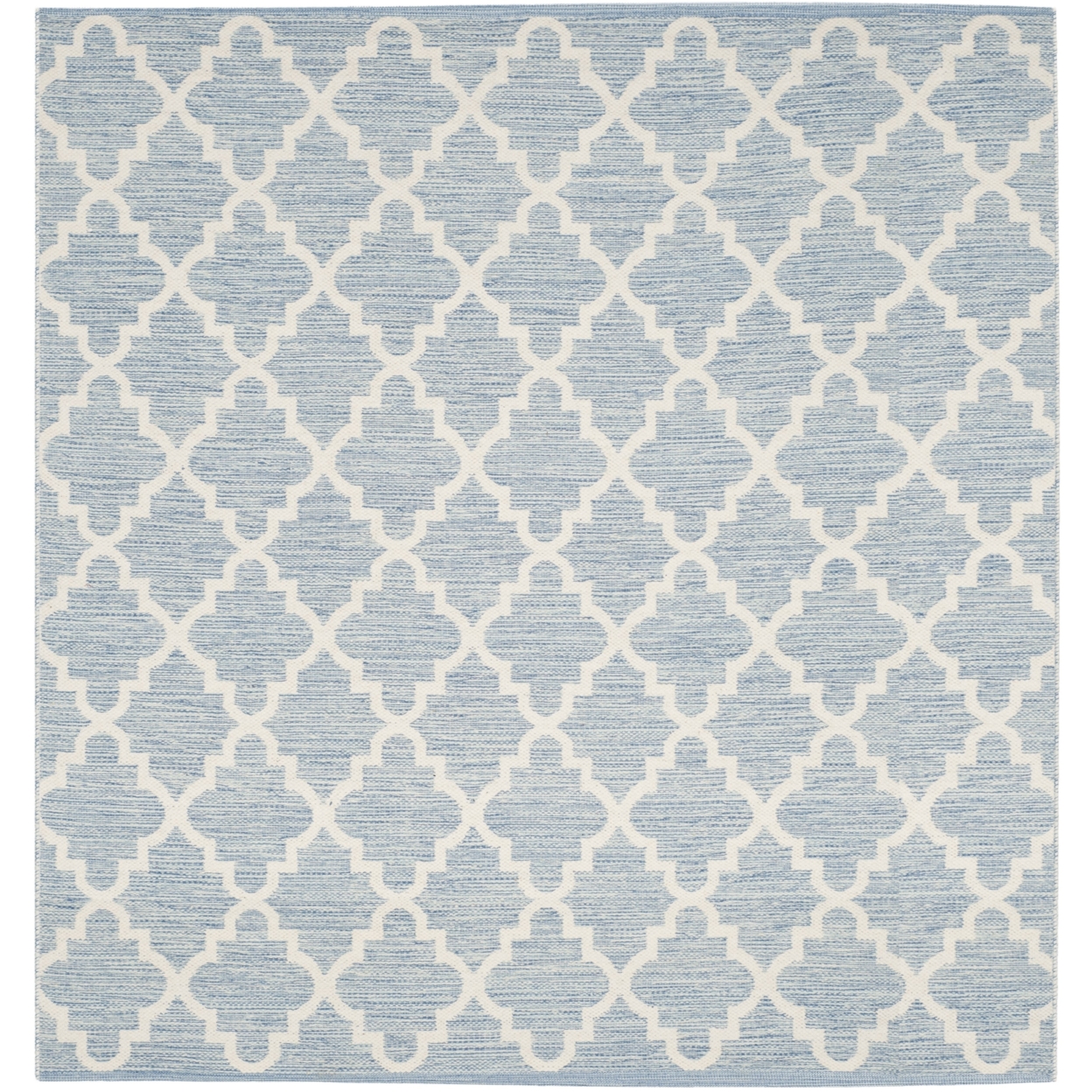 SAFAVIEH Montauk Crispian Geometric Quatrefoils Cotton Area Rug, Light Blue/Ivory, 11' x 15'