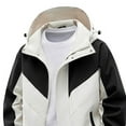 thumbnail image 4 of RYDCOT Men's Winter Color Block Coats Waterproof Ski Jacket Warm Windproof Winter Windbreaker Jackets for Men with Hood White, 4 of 5