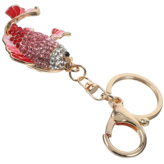 COSMOBETTY 1Pack Pink Fish Shaped Charm Alloy Keychain Bag Pendant Everyday Use