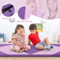 thumbnail image 5 of Costway Folding Gymnastics Mat 8' x 4' x 2'' PU Leather Tumbling Exercise Mat Yoga Gym Pink+Purple, 5 of 8