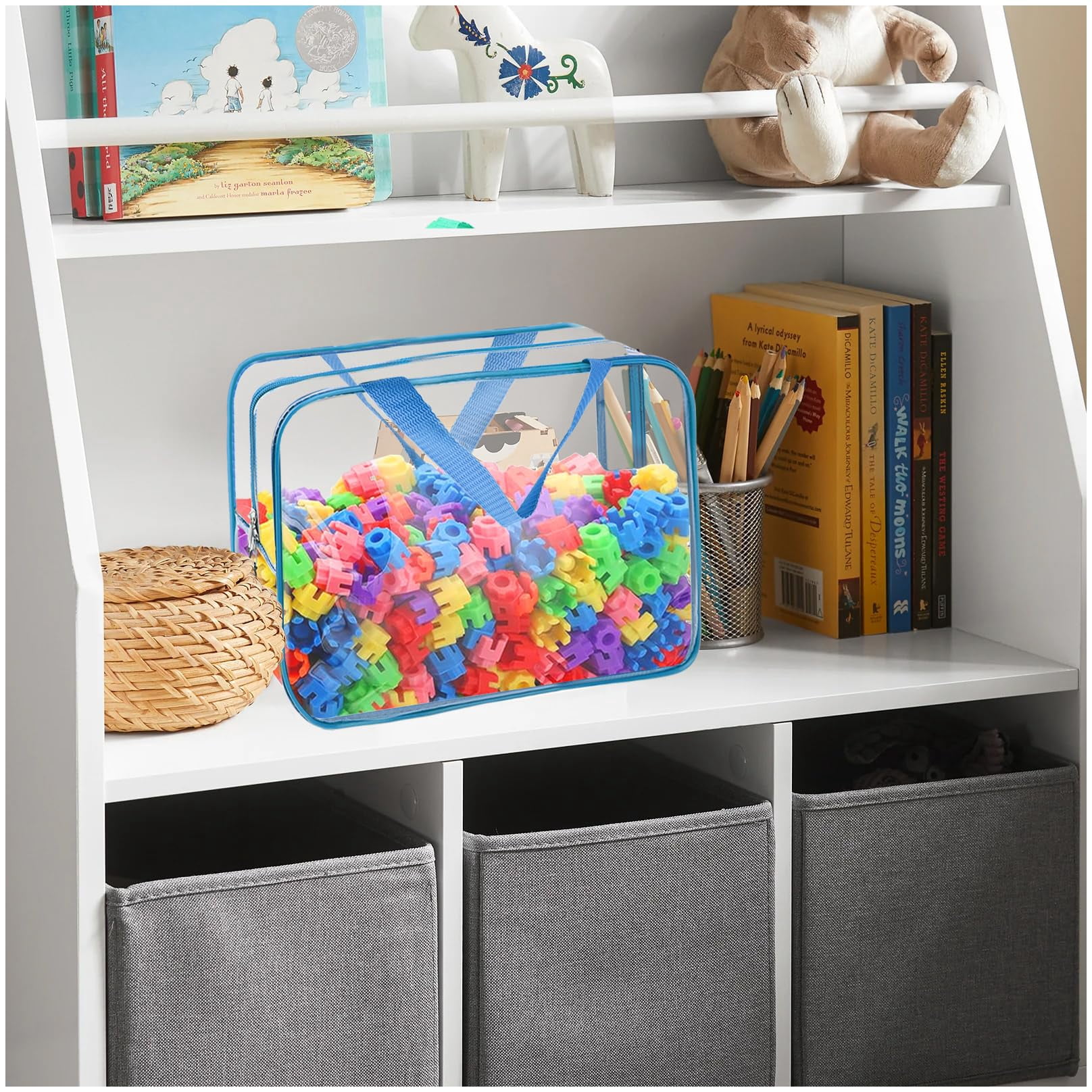 8 Packs 8 Colors Large Storage Bags  Reusable Clear Pvc Board Game Organizers And With Zipper For Building Blocks Puzzle Handmade Accessories Toiletry Bag