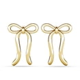 thumbnail image 1 of Cate & Chloe Lola 18k Yellow Gold Plated Ribbon Bow Drop Earrings, Gift for Women, 1 of 9