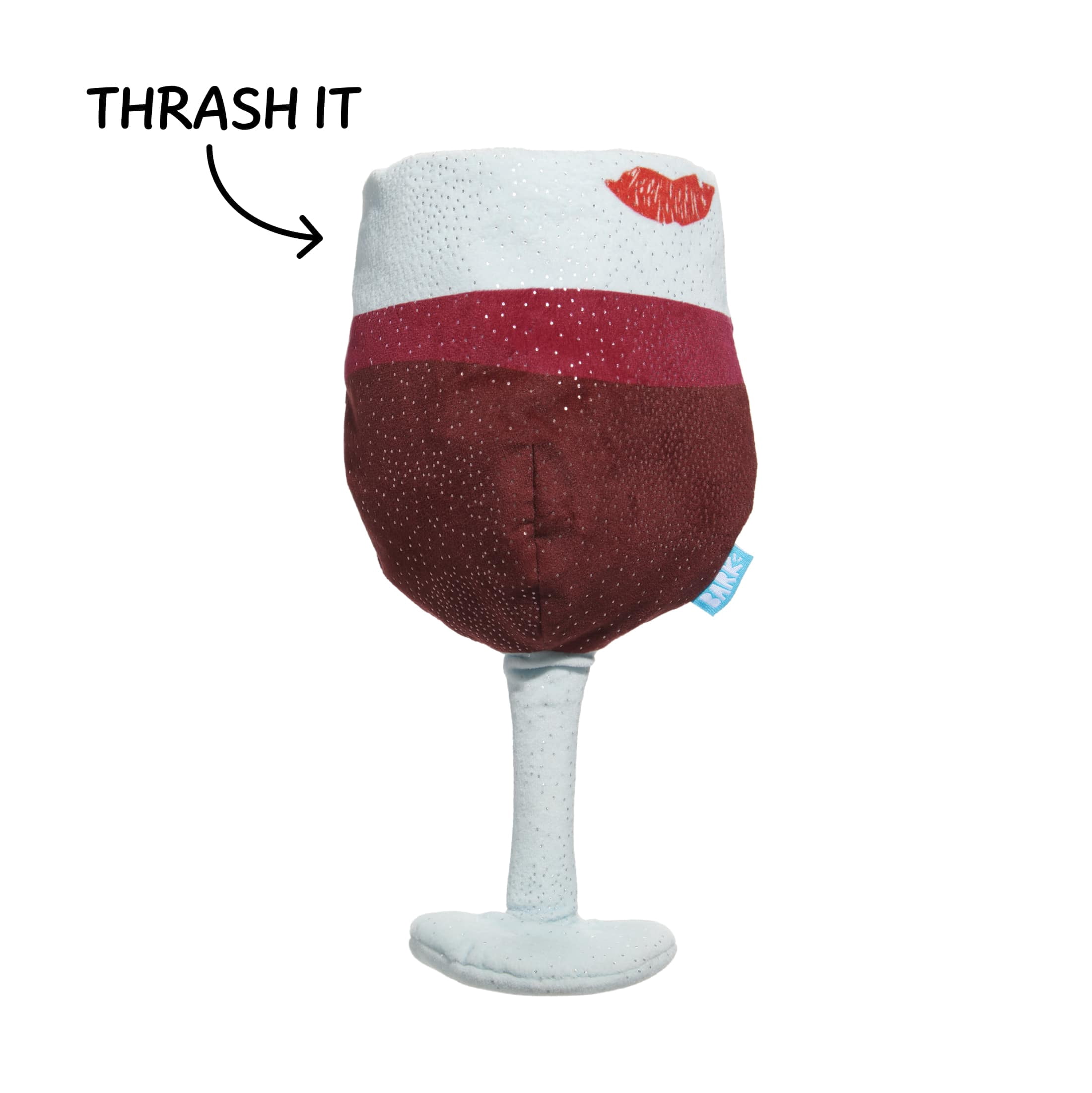 BARK Grrrande Vino Red White Plush Wine Glass Dog Toy S/M