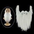 thumbnail image 4 of Disfraz de bigote divertido para cosplay, bigote, barba falsa larga, vello facial para Blanco, 4 of 9