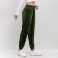 thumbnail image 6 of ClodeEU Women's Velvet Jogger Pants with Stretch Waist and Pockets,Trendy Casual Sweat Pant Army Green,Womens Plus M, 6 of 7