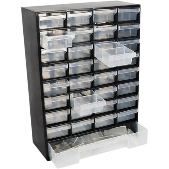 Annvch Drawer Storage Cabinet Organizer Garage Organization with 33 Compartment Tool Box Container for Scrapbook Crafts Beads Makeup, Black