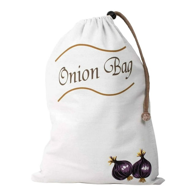 DOLITY Vegetable Bag Potato Onion Storage Bag Vegetable Saver Portable Reusable Potatoes Onions Keeper Drawstring Pouch for Shopping