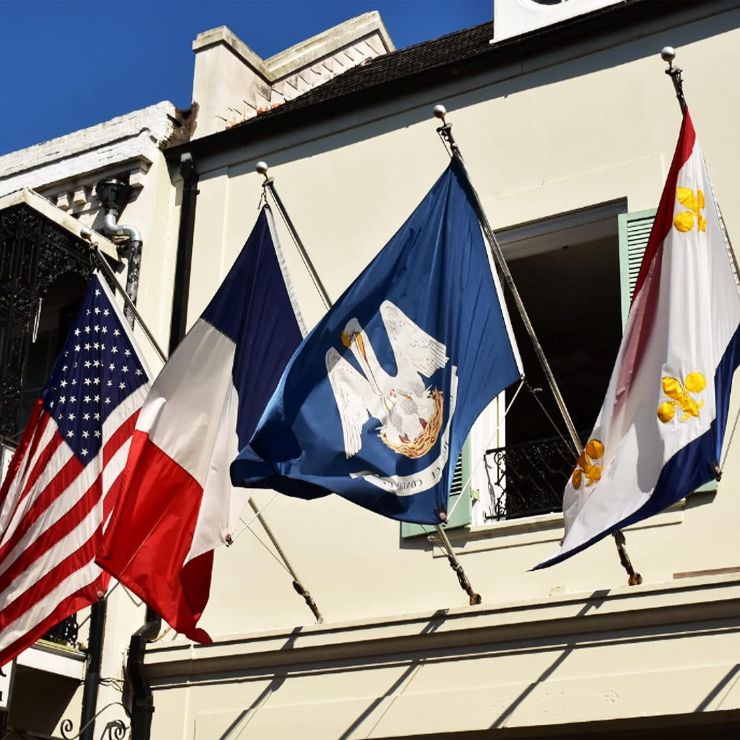 Louisiana Flag 3x5 Double Sided LA State Flags 3PLY Heavy Duty Outdoor with 2 Brass Grommets 4 Stitching Rows Vivid Color Sewn Stripes