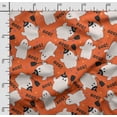 thumbnail image 2 of Soimoi Halloween Printed, Cotton Satin Spandex, Sewing Fabric by The Yard 54 Inch Wide, Decorative Fabric for Dresses and Home Accents, Orange & Black, 2 of 5