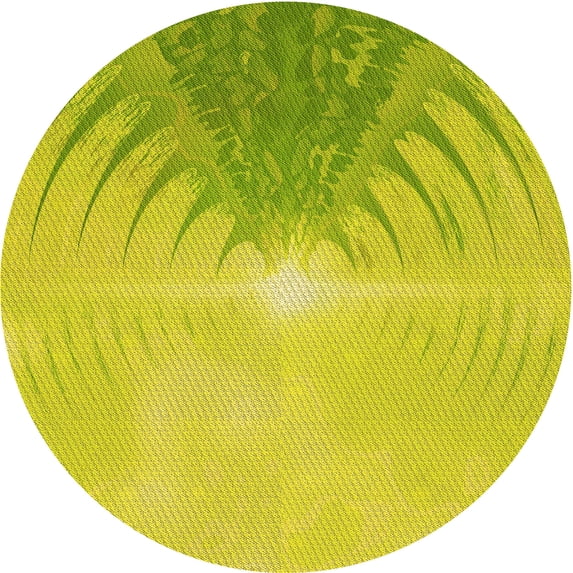 Ahgly Company Machine Washable Indoor Square Transitional Pistachio Green Area Rugs, 3' Square