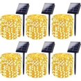 thumbnail image 1 of 6-Pack 600 LED Solar String Lights Outdoor, Solar Powered Copper Wire Waterproof Solar Fairy Lights with 8 Modes, Solar Twinkle Lights for Tree Wedding Party Garden Patio Decorations(Warm White), 1 of 13