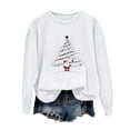 thumbnail image 4 of larppty Fashion Christmas Sweatshirt for Women Xmas Funny Crewneck Sweater Tops Ugly Merry Holiday Long Sleeve Sweatshirts (White, M), 4 of 5