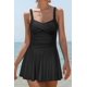 thumbnail image 2 of Traje de baño con Falda Retro de una Pieza para Mujer, con Pliegues Cruzados, Traje de baño Negro-A CH Negro-A CH Xishao ropa, 2 of 2