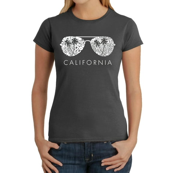 LA Pop Art Women's Word Art T-Shirt - California Shades