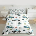 thumbnail image 2 of Feelyou Boys Police Motorcycle Full Size Comforter Sets, Cartoon Car Vehicle Bedding Comforter Set, Helicopter Airplane Reversible Bedding Sets, Lightweight Room Decor, 3 Pieces, 2 of 8