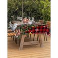 thumbnail image 2 of Outdoor Tablecloth with Umbrella Hole and Zipper, Red Plaid Christmas Rectangle Table Cloth 60x84 Inch Waterproof Tablecloth, Snowman Xmas Tree Snowflake Gifts Elk Picnic Table Cover for Patio, 2 of 7