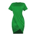thumbnail image 5 of Rvasteizo Casual Dresses for Women Solid Round Neck Short Sleeve Waist Cinched Thin Summer Outfit, 5 of 5