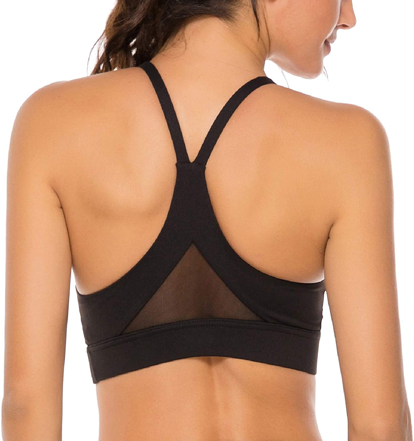 Nine Bull Sports Bra for Women Womens Strappy Sports Bra Mesh Open