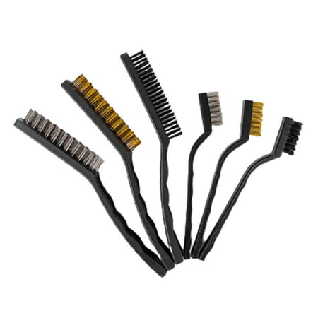 

Reduced!! 6pcs Car Washing Easy Use Rust Wire Brush With Handle Stainless Steel Cleaning