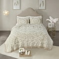 thumbnail image 2 of Noaman Tufted Cotton Chenille Medallion Fringe Coverlet Mini Set Taupe Full/Queen, 100% Cotton, Shabby Chic Bedspread with 2 Shams, 2 of 11