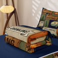 thumbnail image 5 of Homewish Kids Camping Zipper Twin Comforter Sets with Fitted Sheet and 2 Pillowcases,Rustic Farmhouse Adventure Zipper Bedding Set For Boys,Navy Blue Reversible,4-Piece, 5 of 7