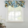 thumbnail image 2 of Tie Up Valances for Windows, Lemon Flowers Adjustable Valance Curtains Window Treatment for Living Room, Country Bird Plant Watercolor Blue Summer Rod Pocket Kitchen Curtains & Drapes 54x18 Inch, 2 of 9