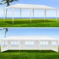 thumbnail image 4 of 10'x30' Outdoor Garden Gazebo Wedding Party Tent with 8 Removable Sidewalls, Large Canopy Marquee with 2 Zipper Windows, Parking Shed, for Household, Wedding, BBQ, Party, 4 of 8