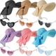 thumbnail image 1 of Juego de 6 Sombreros de Verano de Ala Ancha para Mujer Jeyiour con Gafas de Sol en Forma de Corazón, 1 of 6