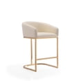 thumbnail image 1 of Manhattan Comfort Louvre 36 in. Cream and Titanium Gold Stainless Steel Counter Height Bar Stool, 1 of 3