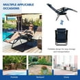 thumbnail image 5 of PRZL Folding Reclining Lounge Chair, Outdoor Zero Gravity Recliner W/Side Tray & Detachable Headrest Pillow, Heavy-Duty Steel Frame, Reclining Folding Chair for Poolside, Backyard (1, Navy), 5 of 10
