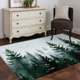 thumbnail image 3 of Area Rug 4'x6', Green Mist Forest Non-slip Runner Rug Carpet for Bedside, Farmhouse Trees Nature Landscape Washable Outdoor Indoor Area Rugs Mat for Entryway/Living Room/Bedroom/Kitchen/Office, 3 of 9