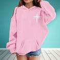 thumbnail image 2 of MUXiin Faith Over Fear Hoodie Youth Kids Trendy Cute Christian Letter Print Sweatshirts Oversized Graphic Pullover Tops, 2 of 4