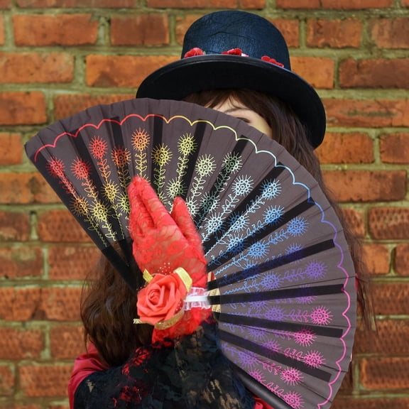 Raindrops 1pc Peacocks Tail Design Fan Chic Foldable Fan Decorative Fan Dancing Fan